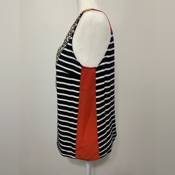 Anthropologie THML women's M Ariella stripe tank with heavy embroidery EUC - Picture 7 of 9